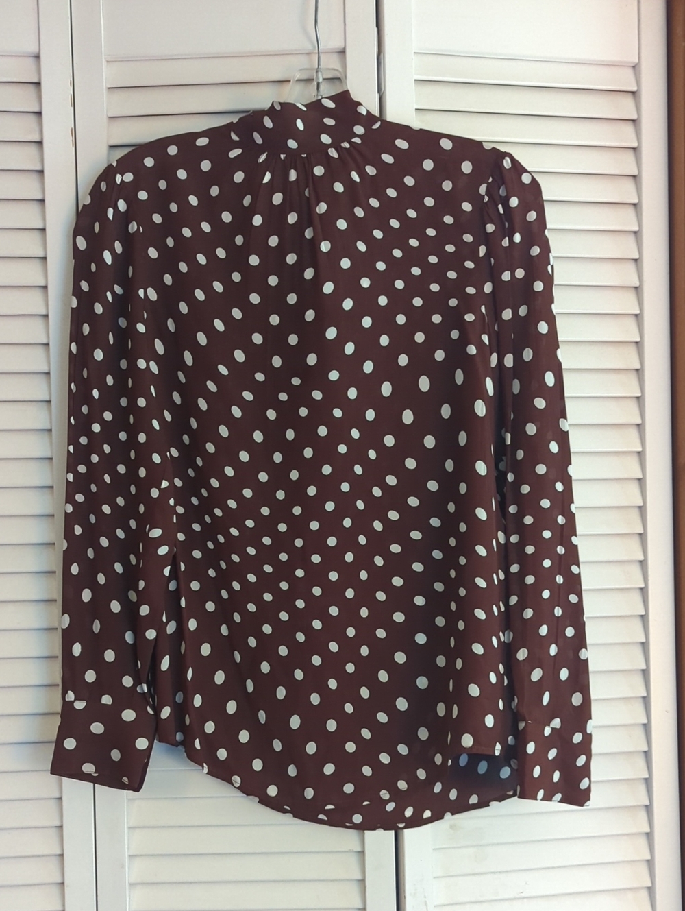 ALEXA CHUNG Brown Polka Dot Mock Neck Blouse XS/S